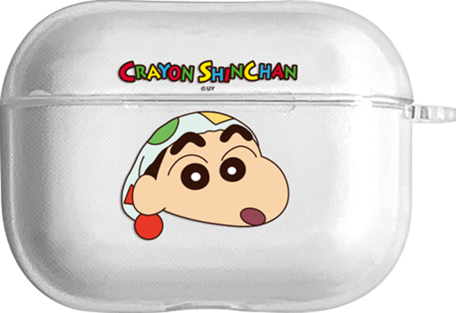 짱구 에어팟 프로3 전용 케이스 하드 / 투명젤리 커버, 1개, 페이스 파자마 짱구, 에어팟프로3