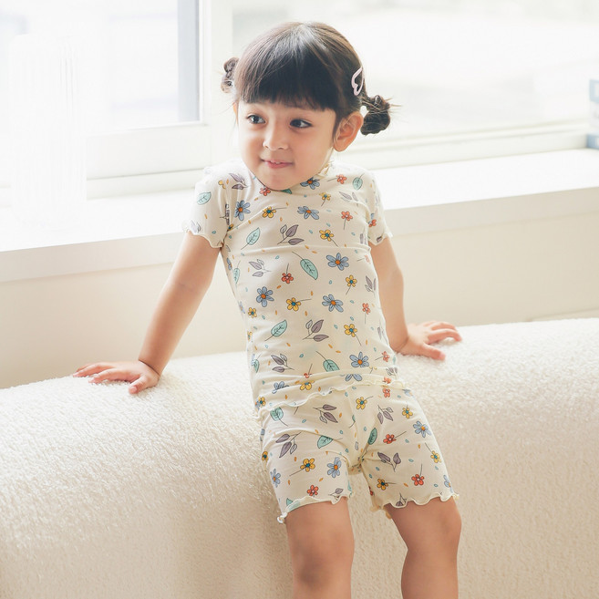 배냇베이비 비스코스 반팔 유아 실내복 아기내복 남아 여아 아동 키즈 주니어