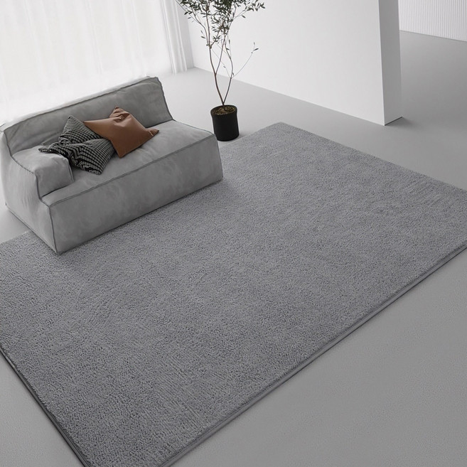 EINYAN 거실 카페트 단모 러그 세탁가능 먼지없는 메모리폼 극세사 러그