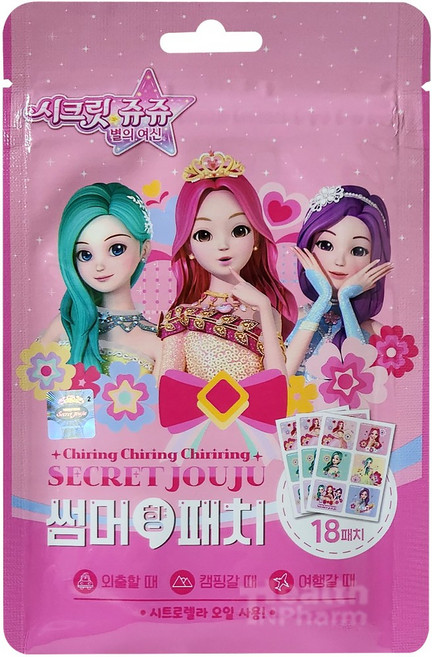 시크릿 쥬쥬 썸머향패치 18패치(제조연월:23.02)/모기기피/모기퇴치/캐릭터썸머쿨/벌레기피, 18패치, 1개