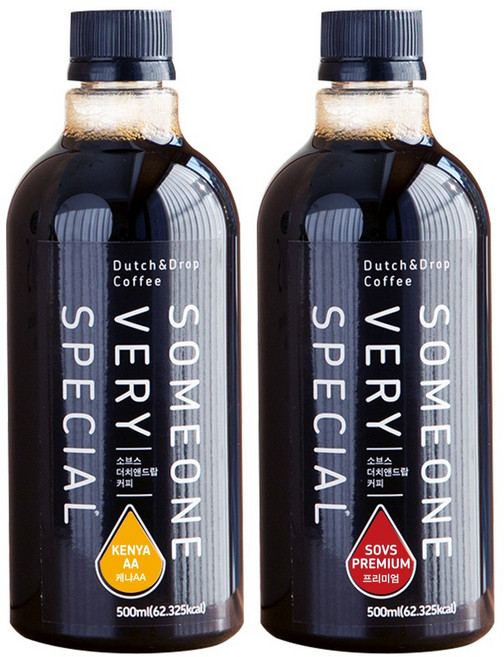1+1 소브스 더치커피 500mLx2병 콜드브루 원액 8종 당일제조, 세하도, 수프리모, 500ml, 1개입