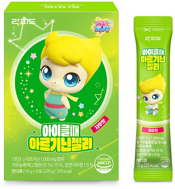 락피도 캐치티니핑 아이클때 아르기닌젤리 15p, 자두맛, 225g, 1개