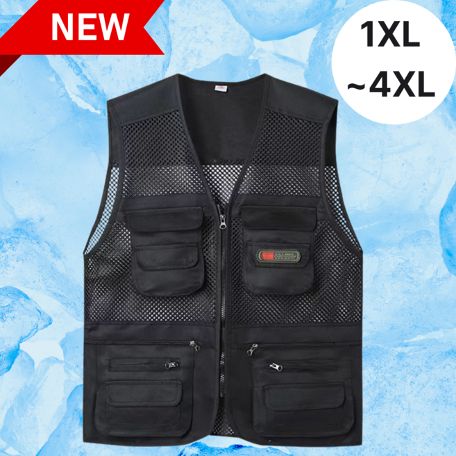 ON US 여름조끼 망사 등산 낚시 배달 작업 조끼 주머니10개