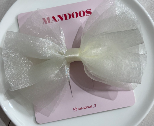 [만두스] 오로라 공주 발레코어 여아 리본 오간디 집게 헤어핀