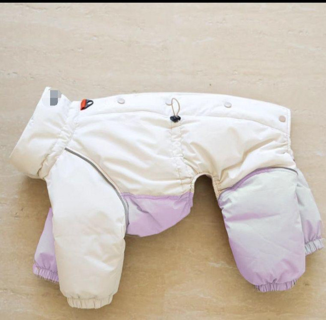 minjisstore 투톤코지 덕다운 강아지 패딩 이탈리안그레이하운드 휘핏 베들링턴, 화이트 퍼플, 1개