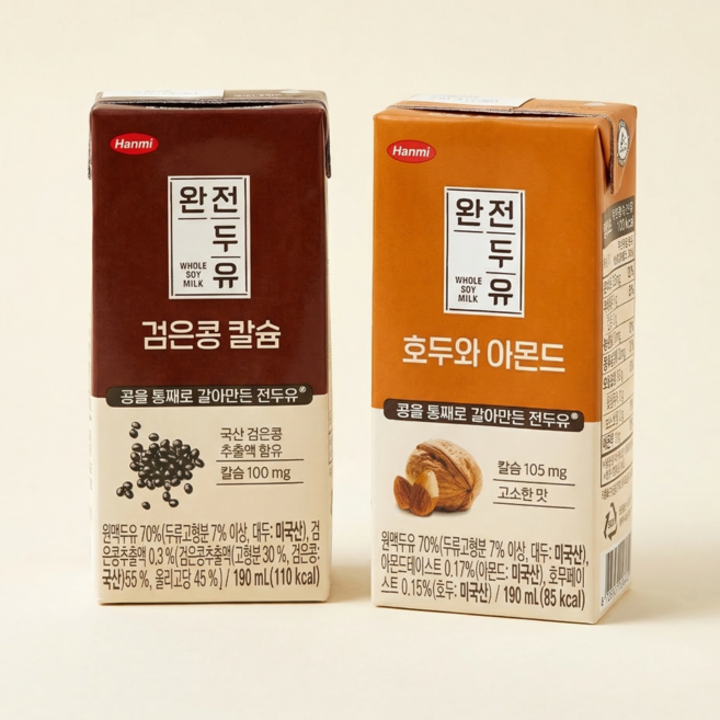 한미 완전두유 호두아몬드 48팩+검은콩칼슘 32팩, 80개, 190ml