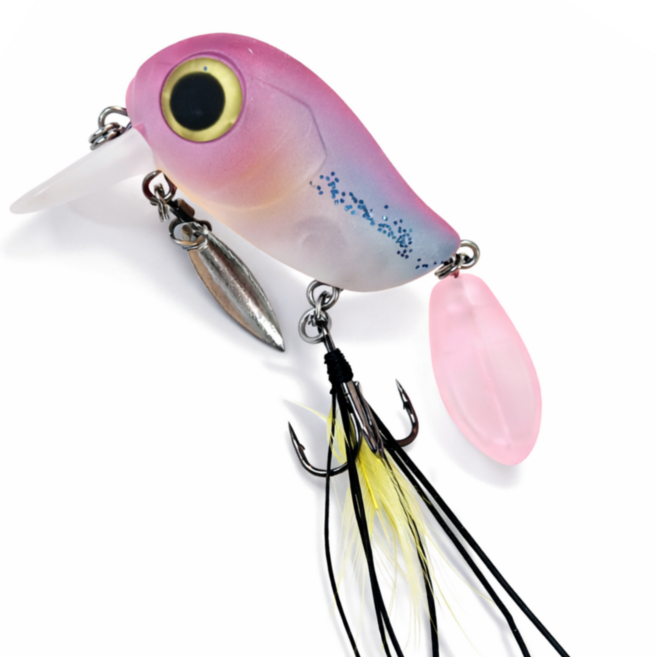 플랜와우 농어 미노우 낚시 미끼 크랭크 루어 하드베이트, 2.핑크, 1개, 8g