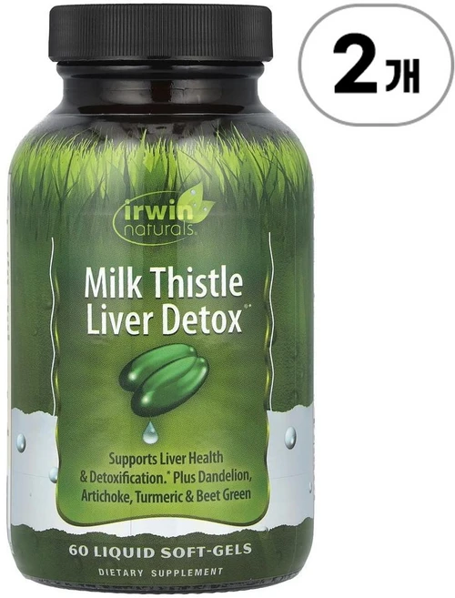 어윈 네추럴스 밀크씨슬 리버 디톡스 Irwin Naturals Milk Thistle Liver Detox® 60정, 2개 - 쿠팡