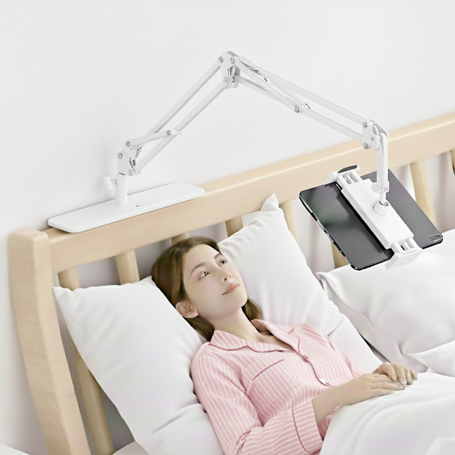 집똑똑이 침대 자바라 스마트폰 태블릿 거치대, 1개, 화이트
