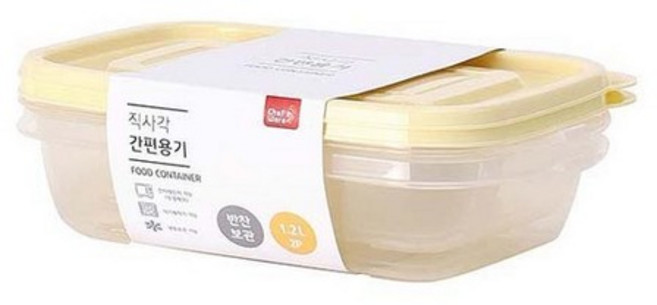 이라이프 TARK 밀폐용기 직 1.2L 2P 버터옐로우, 1개