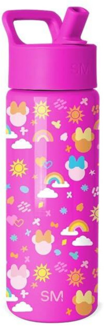 Simple Modern Kids Summit Water 보틀 Straw Lid | 14oz Insulated Stainless Steel Cup for Girls Schoo, 디즈니-미니 낙서