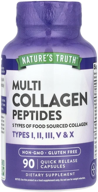 몸관리하세요 겨울입니다 Nature's Truth 멀티 콜라겐 펩타이드 빠른 방출 캡슐 90정(캡슐 1정당 500mg) 특별관리진행, NaturesTruth멀티콜라겐펩타이드빠른방출캡슐90정, 1개 - 쿠팡