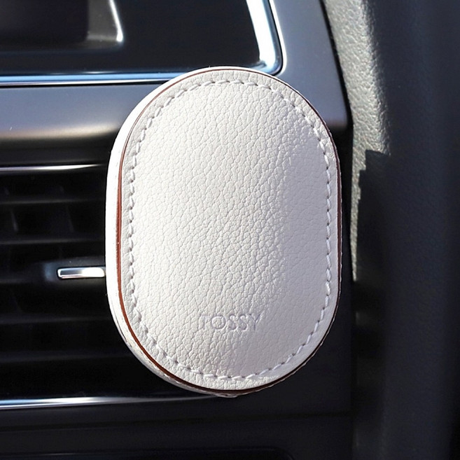 TOSSY 토씨 가죽 차량용방향제 명품 에르메스 고트스킨 고급 자동차디퓨저 크림 화이트머스크V, 프레쉬네롤리, 1개