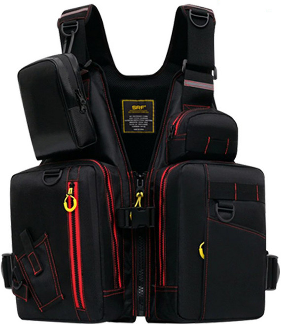 SRF 낚시 조끼 루어조끼 바다 민물, 02.+플루트 낚시조끼 -레드