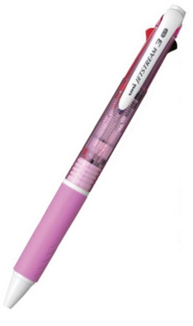 유니볼 제트스트림 볼펜 0.7mm, 3색 볼펜 핑크, 2개