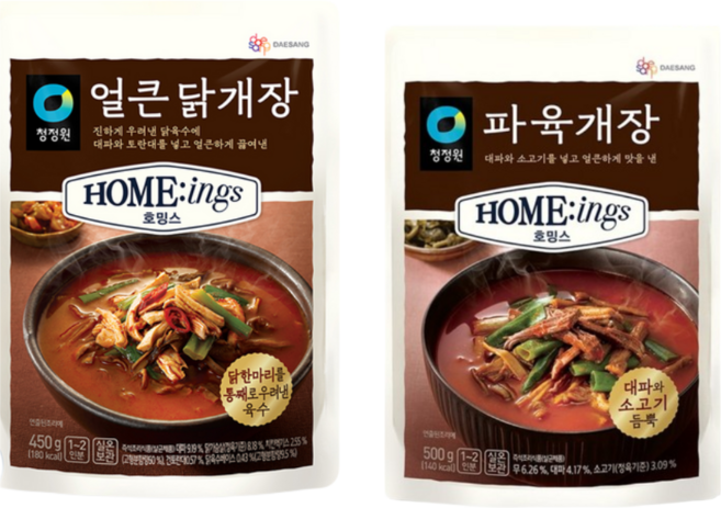 호밍스 2종세트 (얼큰닭개장 + 파육개장), 5세트, 450g