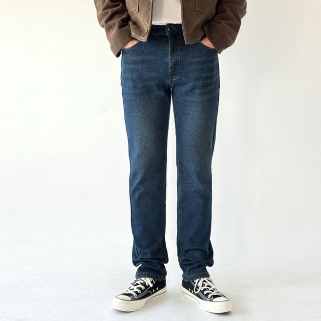 남성용 마일드 융기모 일자 청바지 스판 팬츠 빅사이즈