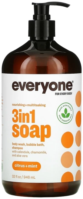 이오 에브리원 솝 3In1 바디워시 버블 배스 샴푸 시트러스 앤 민트 946 ml, 1개, 946ml - 쿠팡