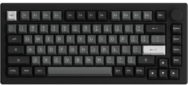 Akko 5075B 플러스 사일런트 기계식 키보드 75% RGB 핫 스왑 크리미 키보드 노브 블랙 앤 실버 테마 PBT 더블 샷 ASA 프로필 키캡 요정 스위치 포함, V3 Creamy Yellow Pro, Black Silver Color
