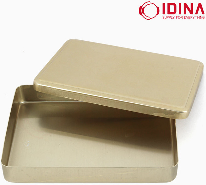 이디나 추억의 양은 옛날도시락 국산 캠핑 황 노랑 레트로 양철, 1개, 사각 2호