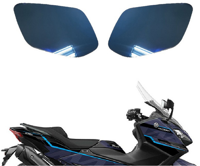 TMAX 블루 광각미러 R3 R7 볼록 사이드미러 호환, 1세트