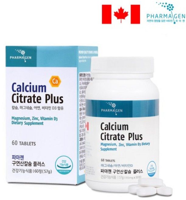 [파마젠]구연산 칼슘 마그네슘 아연비타민D 1개월분, 1개, 160정