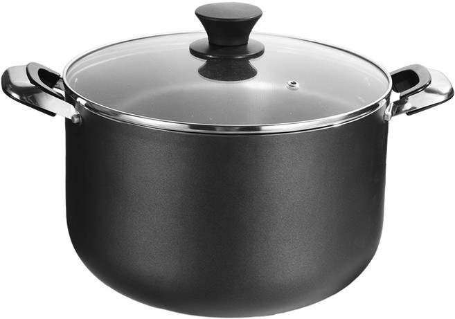 불소 수지 코팅 냄비 4종 대용량 냄비, 1개, 블랙, 28cm