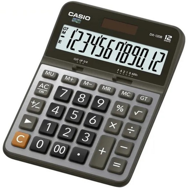 CASIO 商務型計算機 12位數顯示 辦公室專用 清晰螢幕 耐用材質, 1個, DX-120B 金屬面板, 金屬面板