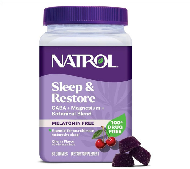 나트롤 멜라토닌 프리 무첨가 슬립 앤 리스토어 60구미 체리맛 Natrol, 1개, 60정