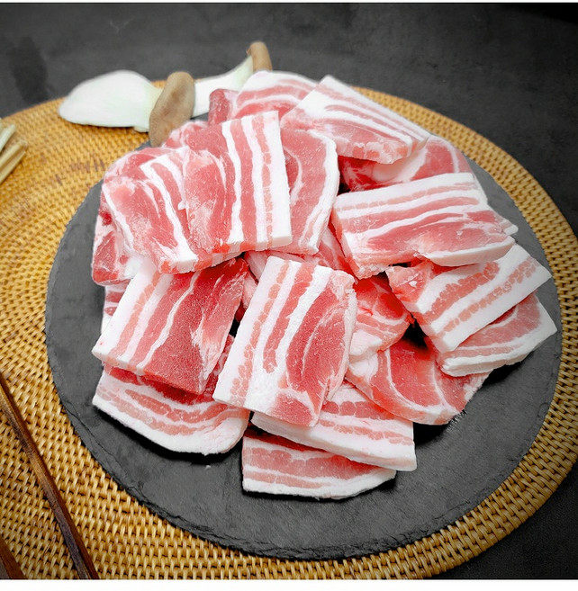 돼지고기 삼겹살 옛날삼겹살 대패삼겹살 캠핑 구이용 냉동 한성미트뱅크, 1개, 1kg(500gx2ea)