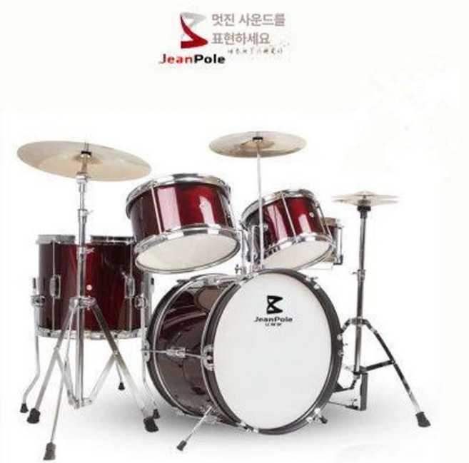 입문용 드럼세트 재즈드럼 공연 밴드 버스킹 어쿠스틱 삼고일전 풀세트 심벌즈 초보자 일반, 1개, 와인레드 글로시 링 5드럼 3심벌