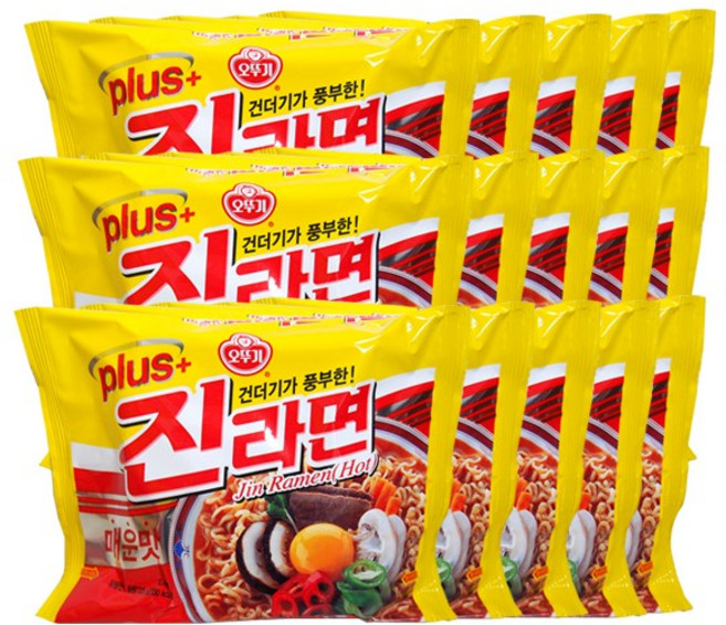 오뚜기 진라면 플러스 매운맛 120g x 15개, 1