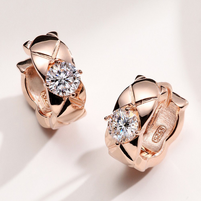 [모이사1캐럿/순은/고급세팅] 엠보스 원터치 귀걸이 + 보증서 + 선물포장 / EA1716