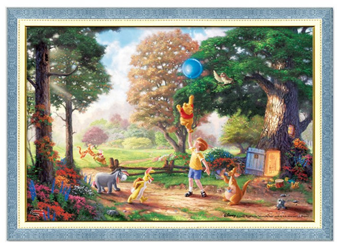 퍼즐라이프 디즈니 곰돌이 푸 킨케이드 1000피스 직소퍼즐액자 PL7002D, 1개, 퍼즐+수지블루액자