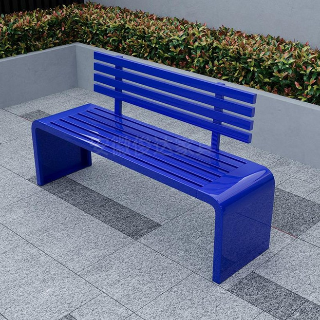철제 벤치 의자 펜션 야외 실외 야외용 버스정류장, 파랑 등받이 1.8mx40cmx80cm