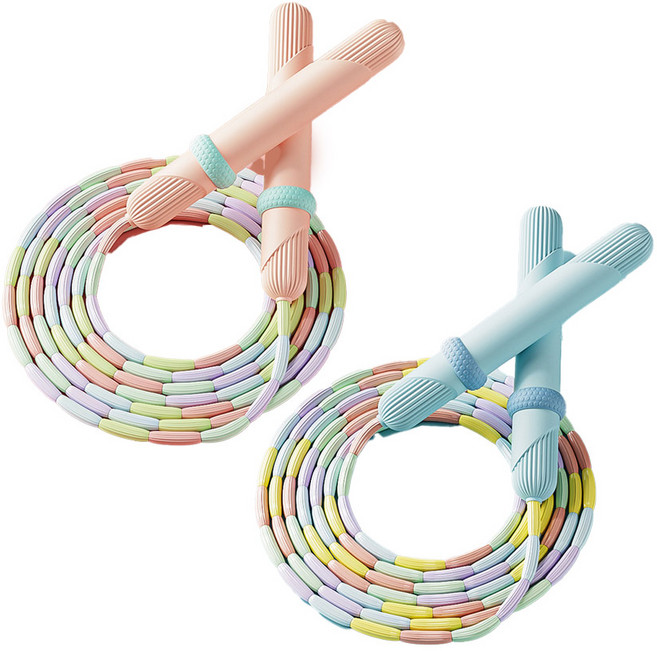 로지 소프트 구슬 꼬임방지 줄넘기2P, 핑크+블루, 2개