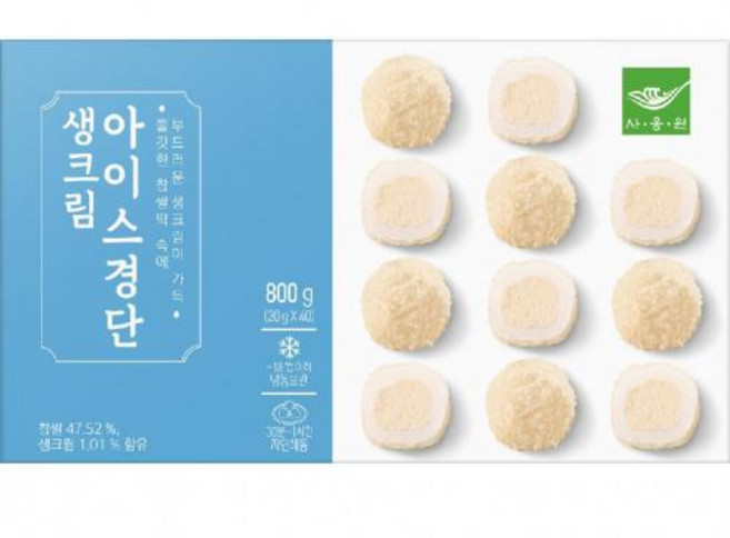 아이스경단떡 냉동 생크림 사옹원, 1개, 800g