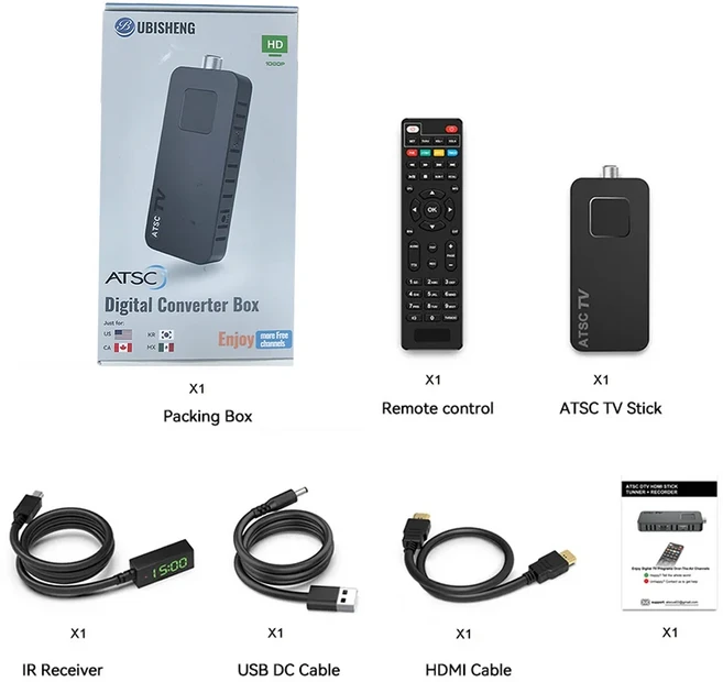 디지털 TV 변환기 상자 HD FTA ATSC 튜너 USB 멀티미디어 PVR 녹화 EPG 미니 스틱 지원 멕시코 한국 캐나다, 01 ATSC