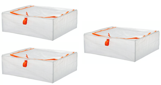 이케아 페르클라 옷수납함 정리가방 의류수납함, 화이트, 3개