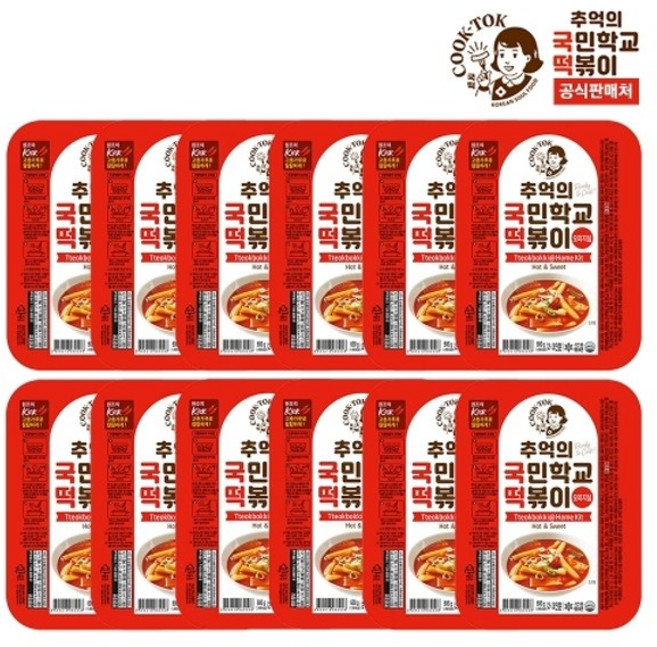 추억의국민학교떡볶이 추억의 국민학교 떡볶이 오리지널 12팩, 12개, 600g