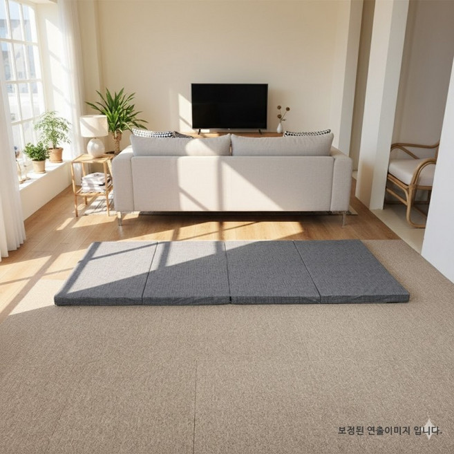 엔젤홈스 4단 접이식매트리스 모달 천연섬유 바닥매트, 모달그레이(소)