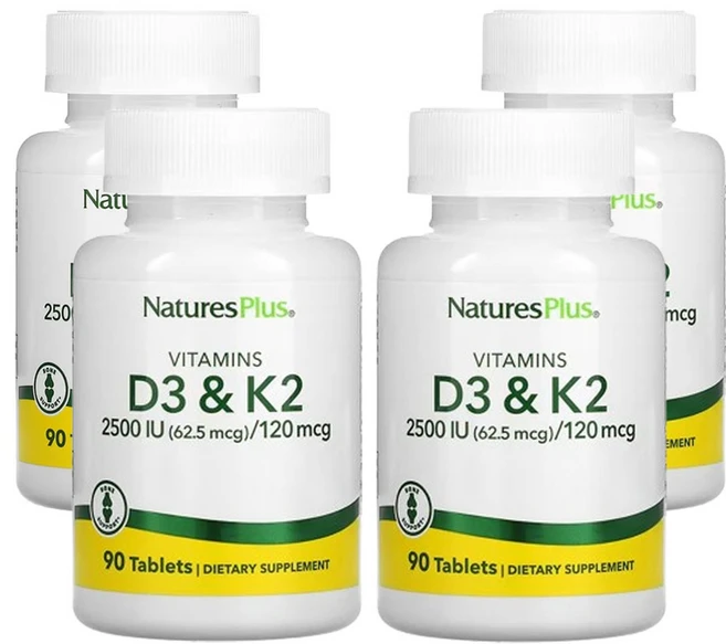 네이쳐스플러스 비타민D3 및 비타민K 복합체 90정, 4개 - 쿠팡