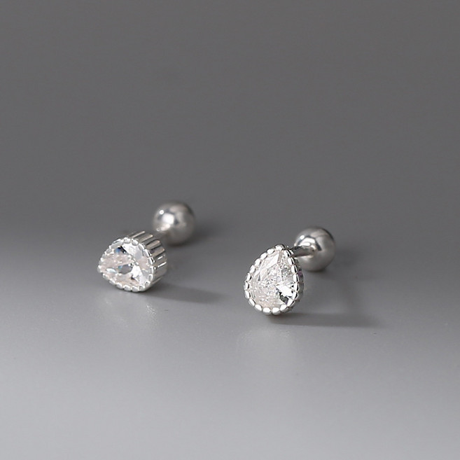 루미모아 s999 순은 물방울 피어싱 한쌍 여성 귀걸이