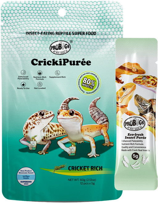 페이토) 크릭키퓨리 귀뚜라미 60g (12개입) 프로벅스 짜먹는 급여 편리한 도마뱀사료-, 12개, 5g