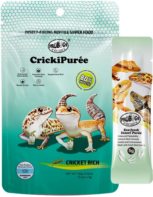 페이토) 크릭키퓨리 귀뚜라미 60g (12개입) 프로벅스 짜먹는 급여 편리한 도마뱀사료-, 12개, 5g - 쿠팡