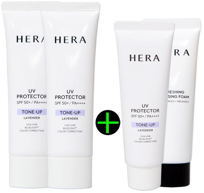 헤라 유브이 프로텍터 톤업_라벤더 2종세트(톤업40ml＋폼50g 증정) _FM