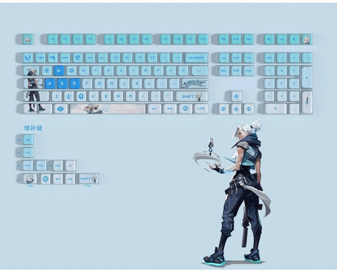 발로란트 제트 키캡 PBT 풀배열, 화이트