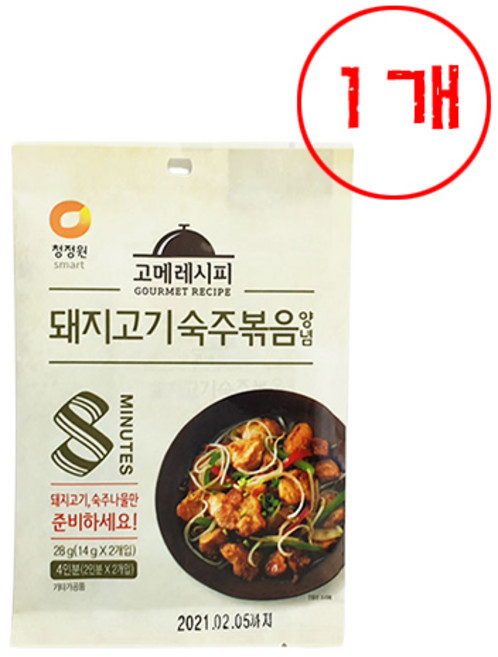 유니크앤몰 청정원 고메레시피 돼지고기숙주볶음양념, 1개, 28g