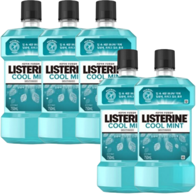 리스테린 쿨민트 마일드 750ml 5개