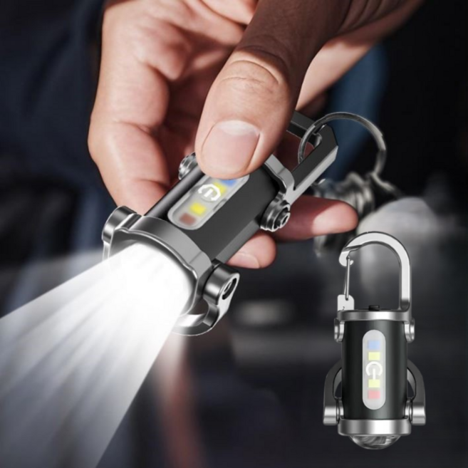 초강력 멀티 키링 C타입 충전형 미니 손전등, 1개